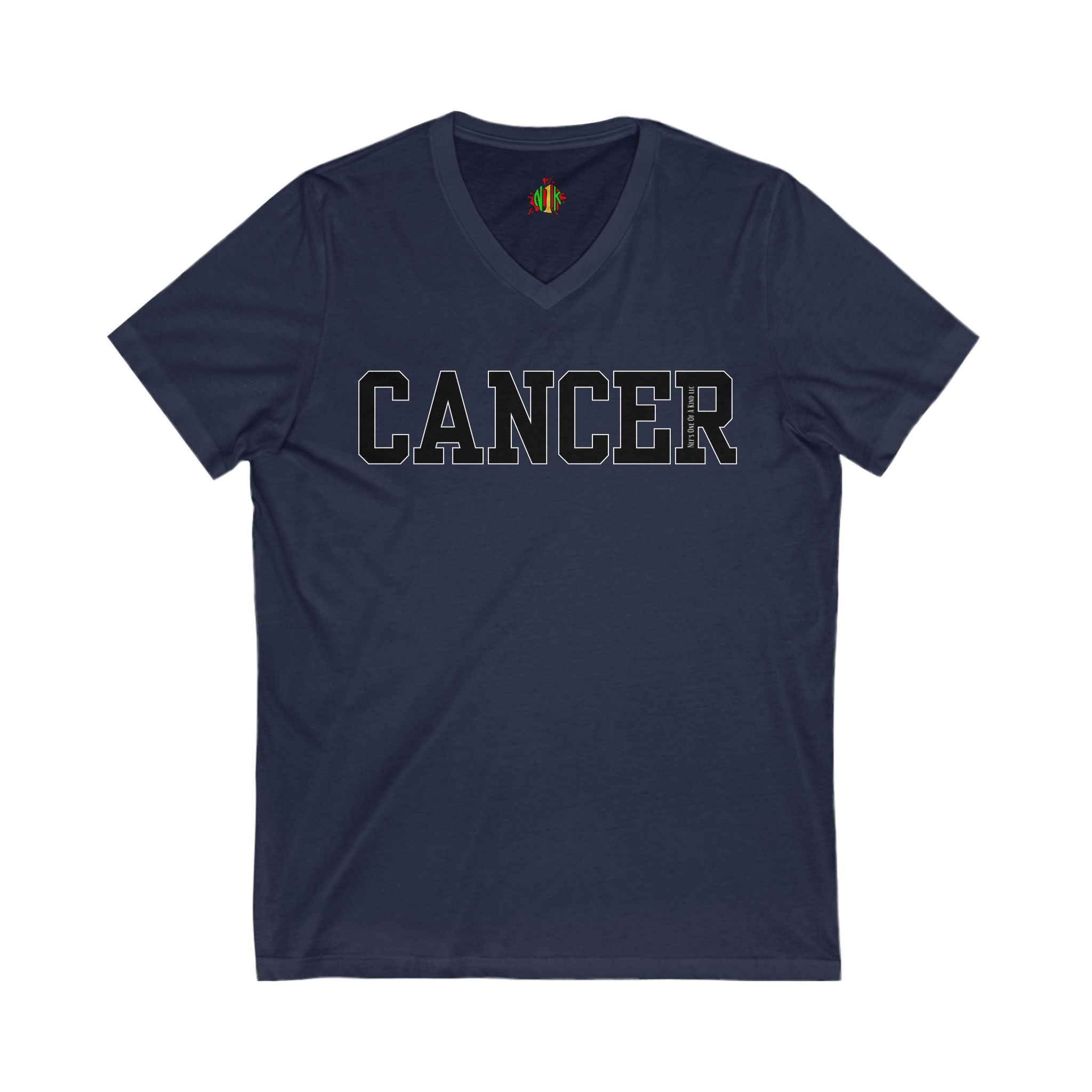 Cancer Zodiac Sign Unisex V-Neck Tee, Support Cancer Patients, Gift for Loved Ones, Birthday, Comfortable Casual Wear